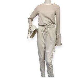 Misguided Cream Jumpsuit